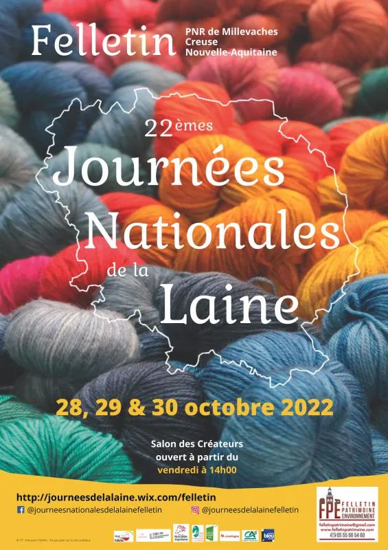 27, 28 &amp; 29 octobre 2023, Journées Nationales de la Laine, Felletin (23) Visuel